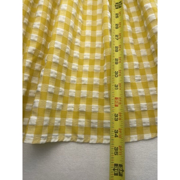 Jacquie The Label Puff Sleeves Mini Yellow Gingham Back Bow Dress Cottage-core-M - Picture 6 of 16